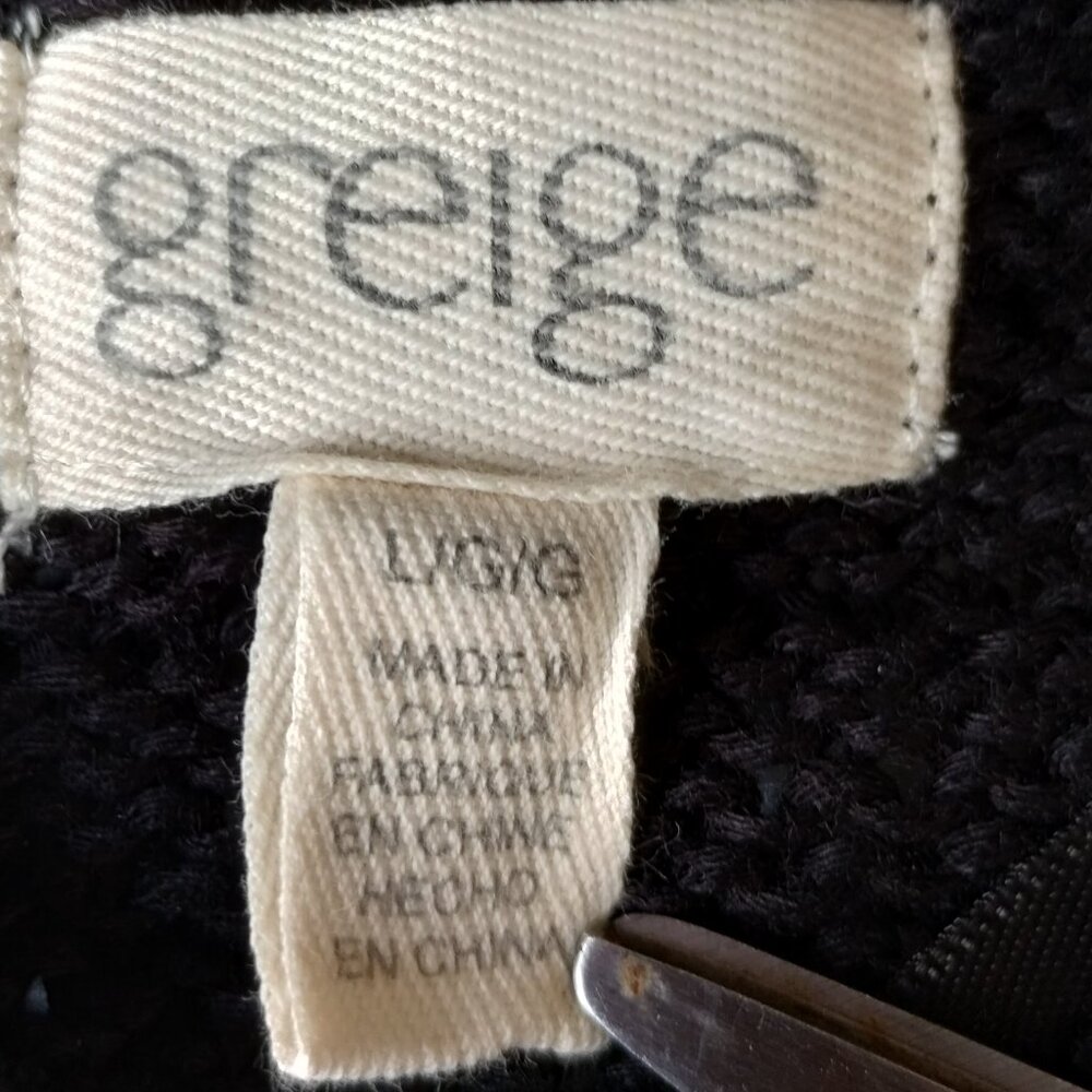 Greige Black with Multicolor Crochet Sweater Size L - Picture 6 of 7
